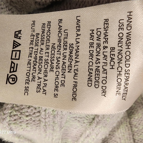 Free People Lime grey combo  Oversized pullover Sweater - Picture 8 of 8